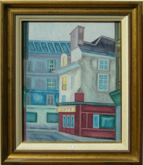 N° 5 : Maisons à Paris - Huile sur toile - Format: 41 X 33 cm - Cadre neuf - Estimation: 1100 € - PRIX: 950  € 