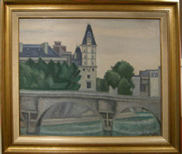 N° 2: Huile sur toile - format 46 X 55 cm (10 F) - années 50 env. - cadre neuf - estimation: 1700 € - PRIX: 1500 €